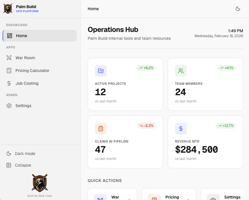 Ops Platform screenshot